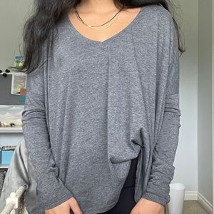 brandy grey long sleeve vneck